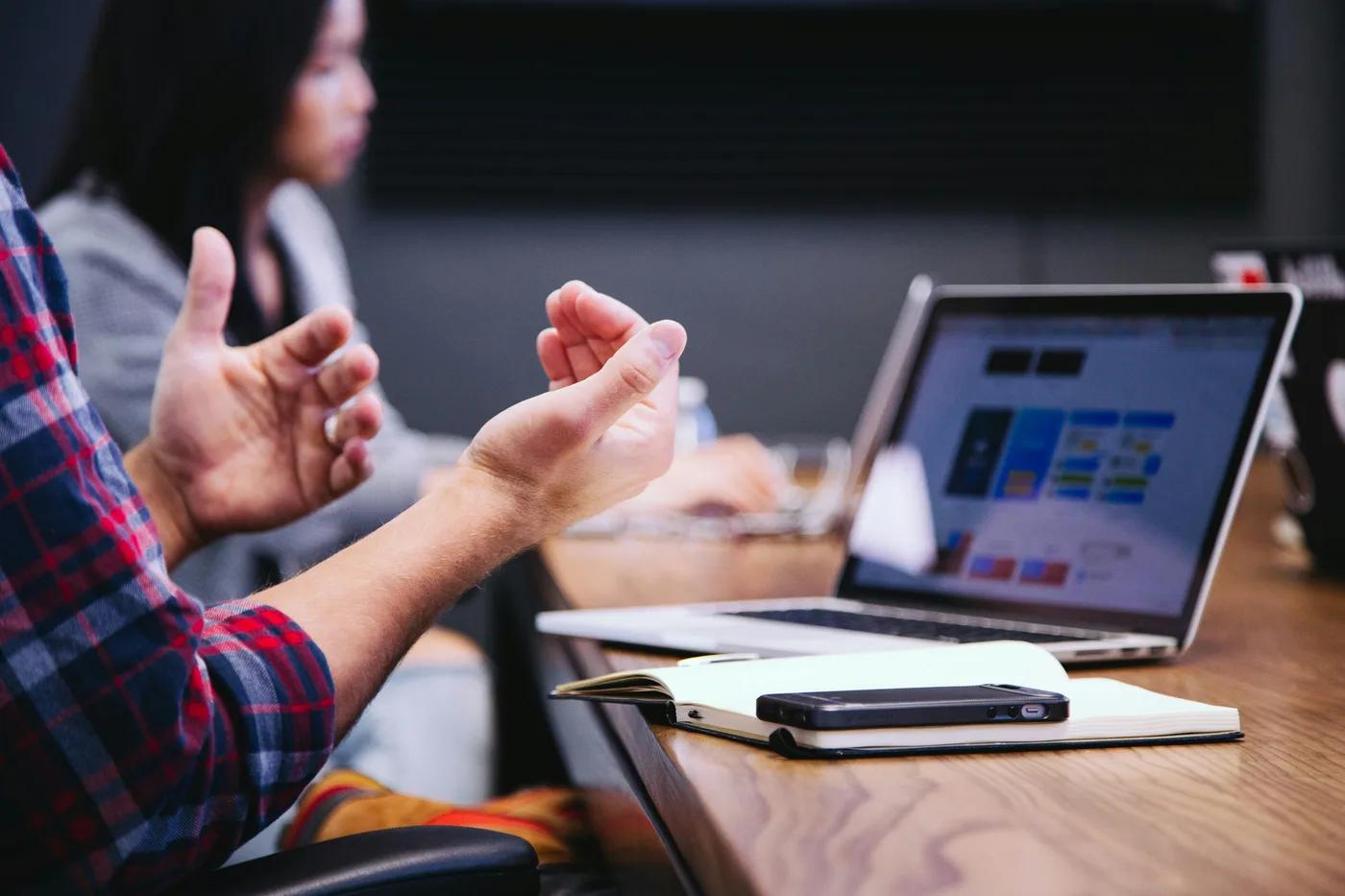 Professional business consultation in a formal office setting